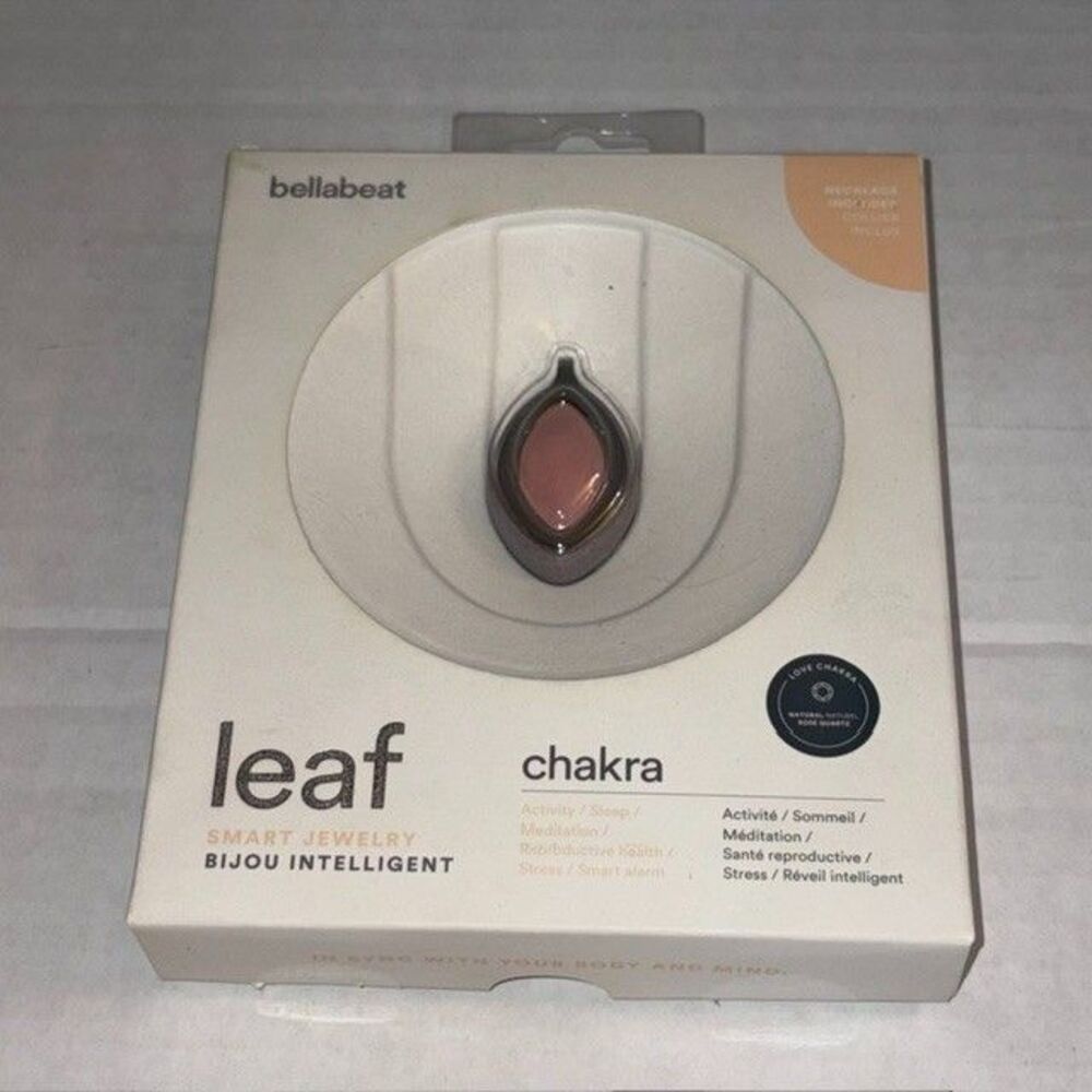 Bellabeat Leaf Chakra Health Tracker Smart Jewelry Silver Opened Box